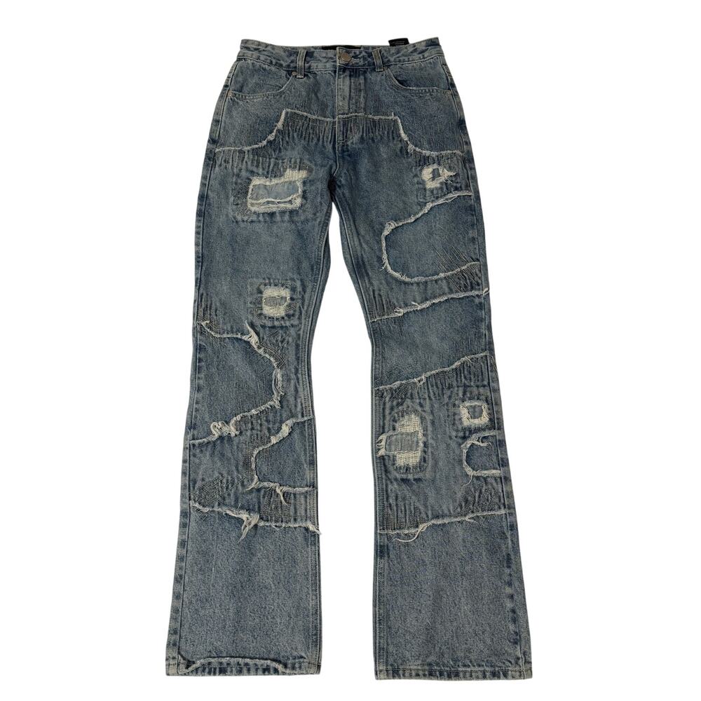 Men's Homme & Femme Distressed Denimwear Jeans, Size 30